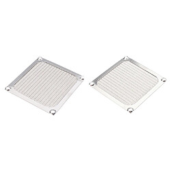 2pcs 92mm Ventilateur de Filtre à Mailles en Aluminium Inoxydable Argent