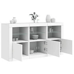 Maison Chic Commode Buffet - Meuble de rangement avec lumières LED blanc 123x37x67 cm -GKD67067