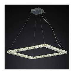 Luminaire Center Suspension Galaxy carré Large 36W LED 4000K chrome poli/cristal