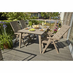 Allibert Table de jardin rectangulaire en résine 6 personnes 160 cm - cappuccino pas cher