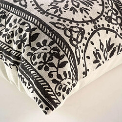 Avis Douceur D'Interieur Coussin déhoussable BISCA - Polycoton imprimé - 40 x 60 cm - Ecru et noir