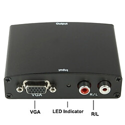 Wewoo Adaptateur VGA vers HDMI Full noir HD 1080P, version HDMI Standard 1.3