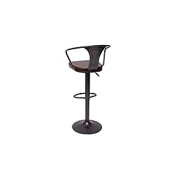 Avis Decoshop26 2x tabourets de bar en synthétique marron et métal noir style industrielle avec accoudoirs TDB04055