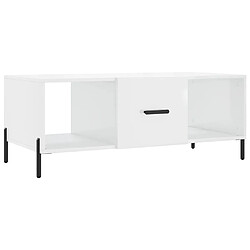 Maison Chic Table basse,Table Console Table d'appoint, Table pour salon Blanc brillant 102x50x40 cm Bois d'ingénierie -MN63007