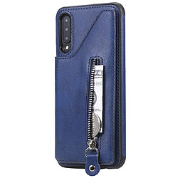 Wewoo Housse Coque Pour Galaxy A50 étui de protection antichoc à double boucle de couleur unie bleu