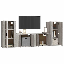 Avis Maison Chic Ensemble de meubles TV 4 pcs pour salon - Sonoma gris Bois d'ingénierie -MN82483