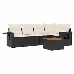 Maison Chic Ensemble Tables et chaises d'extérieur 6pcs avec coussins,Salon de jardin noir résine tressée -GKD645059