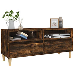 Acheter Maison Chic Meuble TV scandinave - Banc TV pour salon chêne fumé 100x34,5x44,5 cm bois d'ingénierie -MN53970