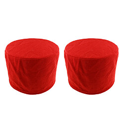 2pcs Housse de Tabouret Rond 28x28cm - Rouge pas cher