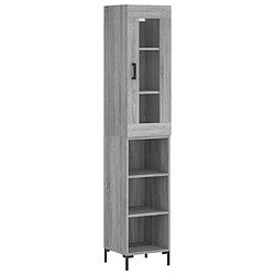 vidaXL Buffet haut Sonoma gris 34,5x34x180 cm Bois d'ingénierie