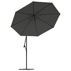 vidaXL Tissu de remplacement pour parasol déporté anthracite 300 cm pas cher