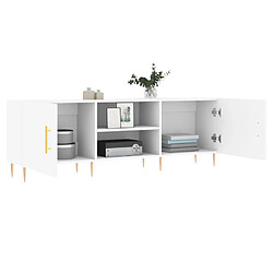 Avis vidaXL Meuble TV blanc 150x30x50 cm bois d'ingénierie