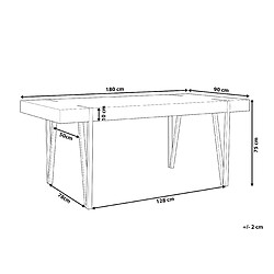 Avis Beliani Table 180 x 90 cm bois clair et noir ADENA