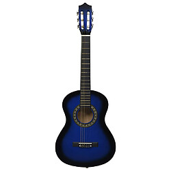 vidaXL Guitare classique de débutants et enfants Bleu 1/2 34"