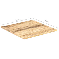 vidaXL Dessus de table Bois de manguier solide 25-27 mm 70x70 cm pas cher