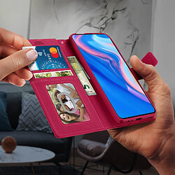 Avizar Housse Huawei P Smart Z Étui Porte carte Support Vidéo rose fuschia pas cher