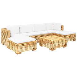 Avis Maison Chic Salon de jardin 7 pcs + coussins - Mobilier/Meubles de jardin - Table et chaises d'extérieur Bois de teck solide -MN49990