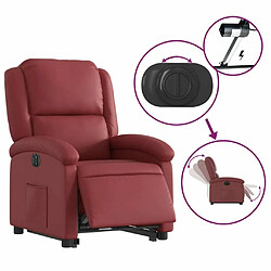 Maison Chic Fauteuil Relax pour salon, Fauteuil inclinable électrique rouge bordeaux similicuir -GKD89342 pas cher