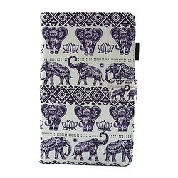 Wewoo Housse Étui pour Samsung Galaxy Tab A 8.0 / T380 & T385 à rabat horizontal en cuir motif éléphant Lotus avec porte-cartes et fentes cartes