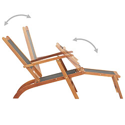 Avis Helloshop26 Chaise longue transat d'extérieur bois d'acacia massif et textilene 02_0011890