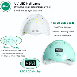 Universal Sèche-ongles à lumière UV 48W pour manucure 24 lampes LED Polisseur de gel 10S/30S/60S/99S Détecteur automatique de synchronisation | Sèche-ongles(Vert) pas cher