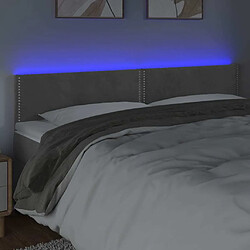 Avis Maison Chic Tête de lit scandinave à LED,meuble de chambre Gris clair 200x5x78/88 cm Velours -MN98073