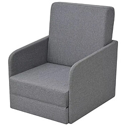 Helloshop26 Fauteuil chaise siège lounge design club sofa salon convertible 595 x 72 x 725 cm tissu gris clair 1102088/3 