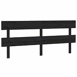 Maison Chic Tête de lit scandinave,Meuble de chambre Noir 184x3x81 cm Bois massif de pin -MN14773