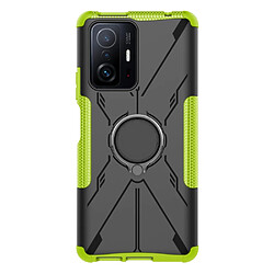 Coque en TPU anti-rayures, anti-chutte avec béquille annulaire réglable pour votre Xiaomi 11T Pro 5G/11T 5G - vert