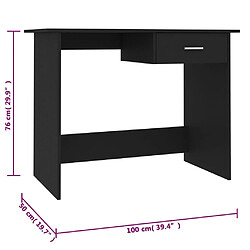 Acheter Helloshop26 Bureau table poste de travail meuble d'ordinateur informatique étude 100 x 50 x 76 cm bois d’ingénierie noir 02_0023887