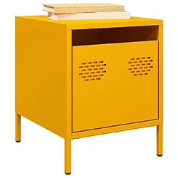 vidaXL Table de chevet jaune moutarde 35x39x43,5 cm acier