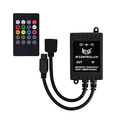 Ledkia Contrôleur Variateur Musical Ruban LED 12V DC RGB avec télécommande IR