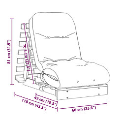 vidaXL Canapé-lit futon avec matelas 60x206x11 cm bois massif de pin pas cher