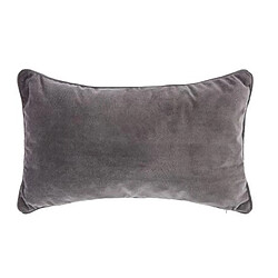 Pegane Lot de 2 coussins rectangulaires 100% polyester coloris gris foncé - Dim : L.50 x l.30 cm