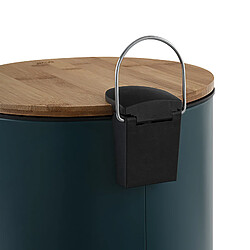 Acheter Atmosphera, Createur D'Interieur Poubelle "bam modern" 30 litres couvercle bambou atmosphéra - bleu canard