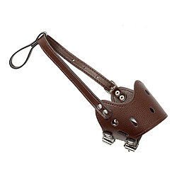 Masque Anti-morsure Réglable En Cuir Bouche De Chien Museau Coffre-fort Portable Marron M