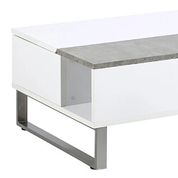 Acheter SELSEY Table basse - KOSTRENA - 110x60 cm - blanc / béton