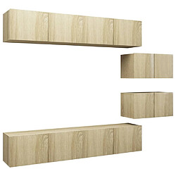 Maison Chic Ensemble de meubles TV 6 pcs | Banc TV Moderne pour salon | Meuble de Rangement - Chêne sonoma Aggloméré -MN87827