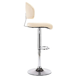 vidaXL Tabouret de Bar - Crème Similicuir