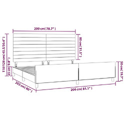 vidaXL Cadre de lit sans matelas crème 200x200 cm tissu pas cher