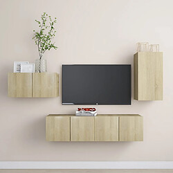 vidaXL Ensemble de meubles TV 4 pcs Chêne sonoma Bois d'ingénierie