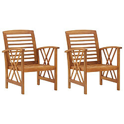 Maison Chic Lot de 2 Chaises de jardin,Fauteuil d'extérieur Bois d'acacia massif -MN89474