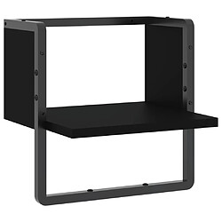 vidaXL Étagère murale avec barre noir 30x25x30 cm