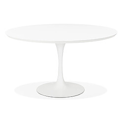 Alterego Table à dîner / de bureau ronde design 'GLOBO' blanche - Ø120 cm