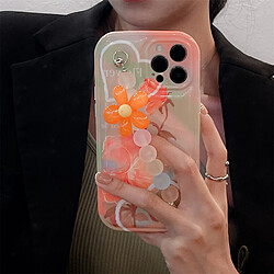 GUPBOO Étui pour iPhone12Pro Silicone de chaîne de cas de téléphone portable de niche de fleur de tache de style coréen