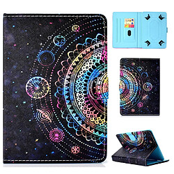 Etui en PU universel 10 pouces mandala fleur multi-couleur pour votre Apple iPad 9.7/LG G Pad III etc