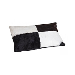 Acheter Aubry Gaspard Coussin en peau de vache véritable modèle aléatoire Noir et blanc 50x30.