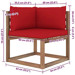 vidaXL Salon palette de jardin 6 pcs et coussins Bois de pin imprégné pas cher