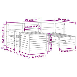 Acheter vidaXL Salon de jardin 5 pcs bois de pin imprégné