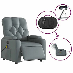 Maison Chic Fauteuil Relax pour salon, Fauteuil de massage inclinable électrique gris similicuir -GKD41559 pas cher